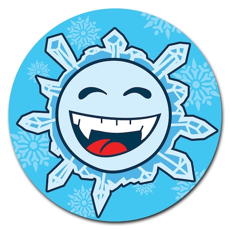 Snowflake Happy Circle Vinyl Laminated Decal